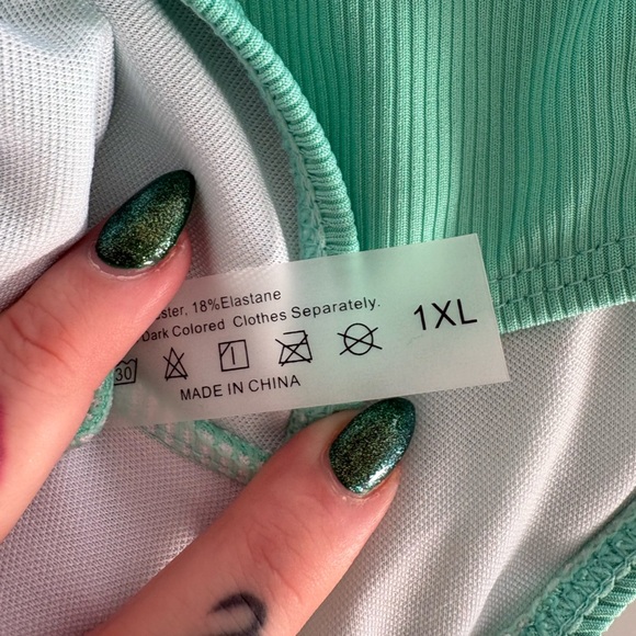 Minth Green Ribbed Bikini Set NWOT - Picture 2 of 2